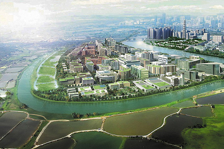 Photomontage of Lok Ma Chau Loop Development