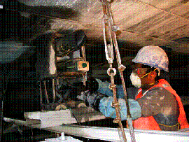 Installation of ribbon mesh anodes