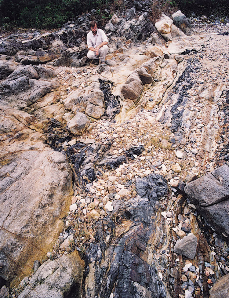 Flame structures in the Lai Chi Chong Formation, Lai Chi Chong, northeastern New Territories