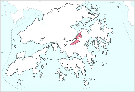 Between centred on Shui Chuen O, Sha Tin district.